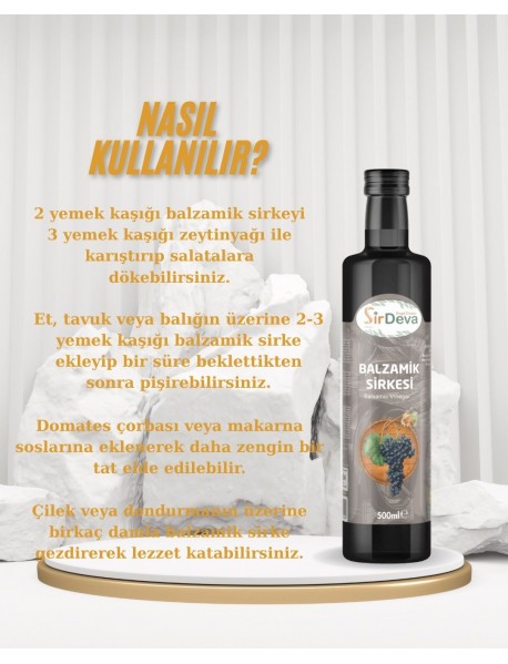 SirDeva Balzamik Sirkesi Doğal Fermantasyon 500 Ml.